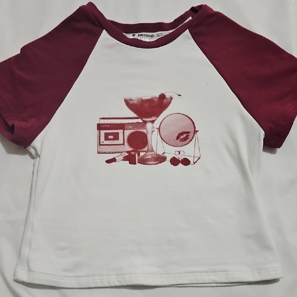 Blackbough Burgundy and White Graphic Tee